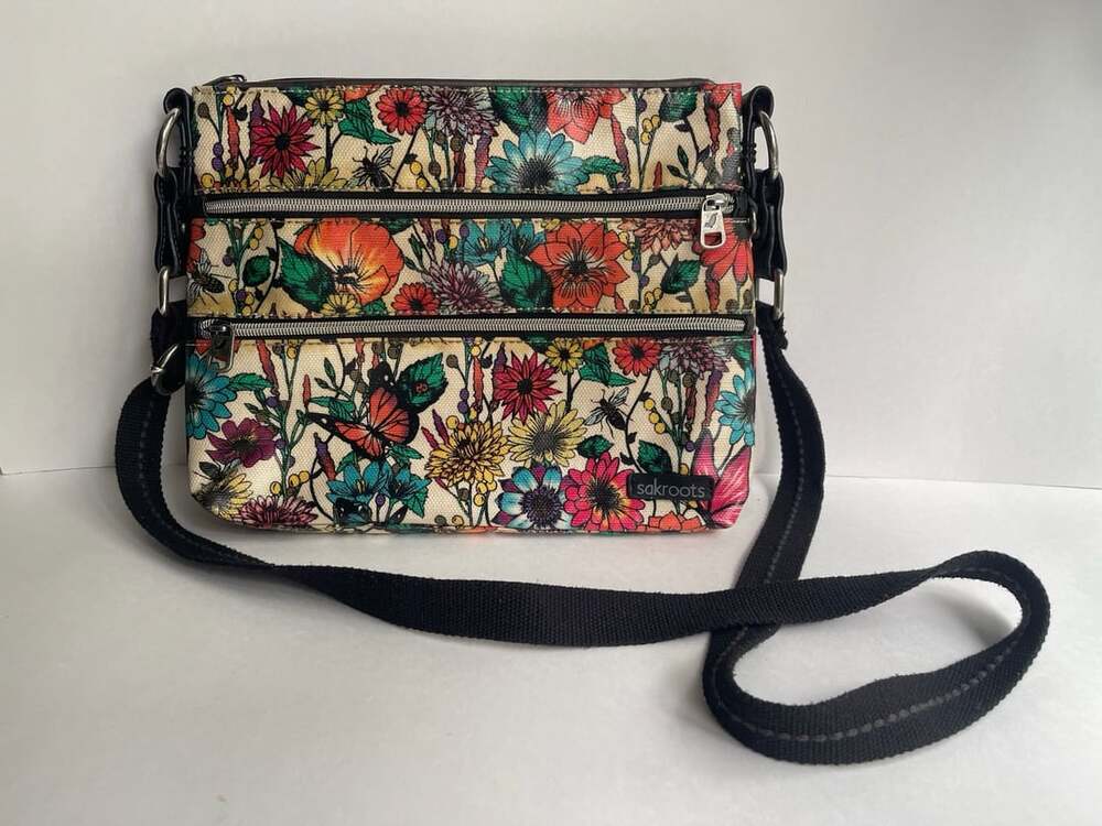 Sakroots Artist Circle Basic Crossbody Bag Multicolored Floral Canvas